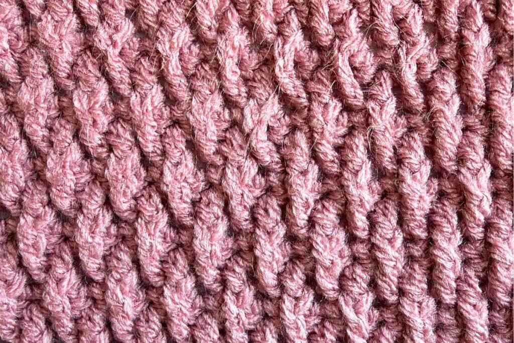 Swatch of the crochet alpine stitch