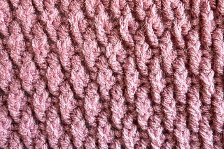 Swatch of the crochet alpine stitch