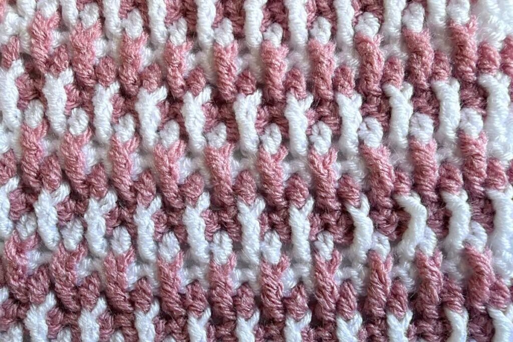 crochet alpine stitch in multicolor