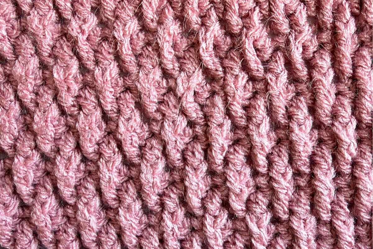 Swatch of the crochet alpine stitch