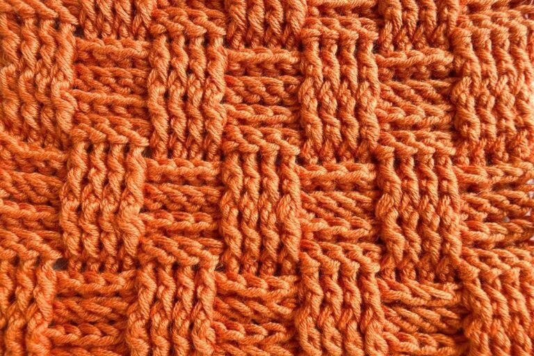 Swatch of the crochet basketweave stitch