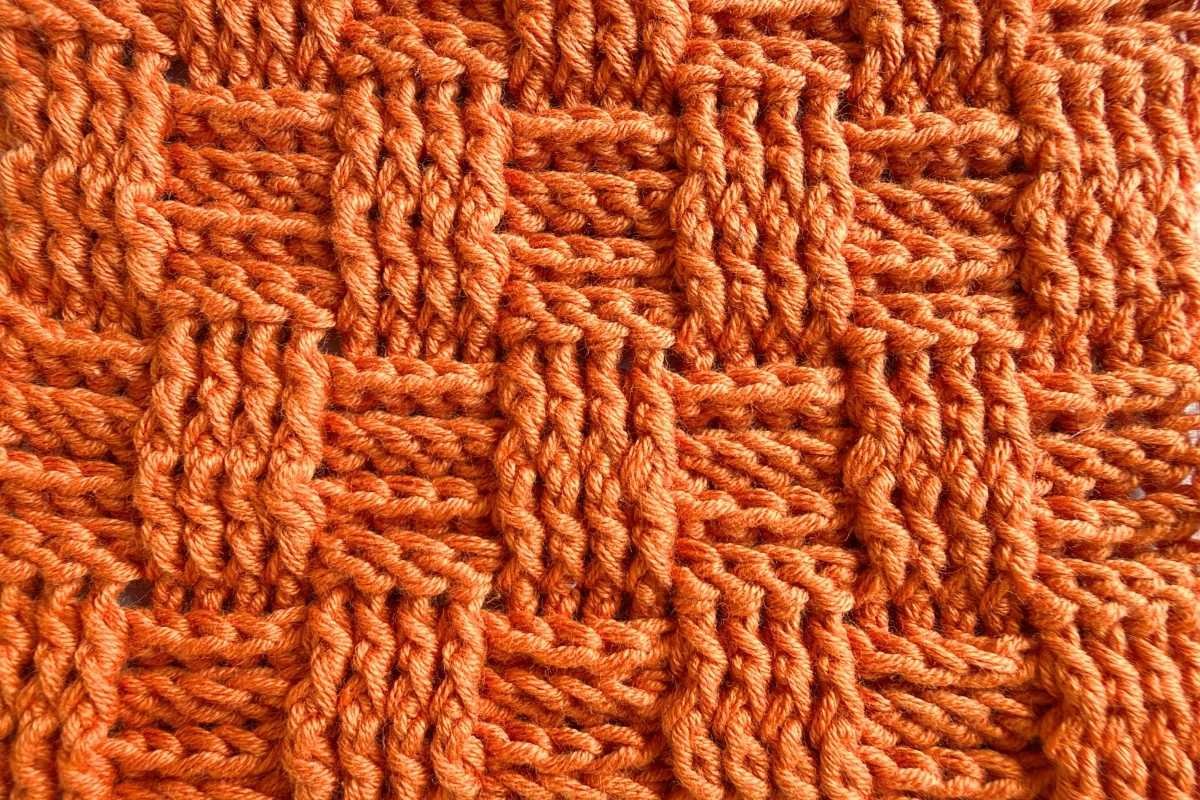 Swatch of the crochet basketweave stitch