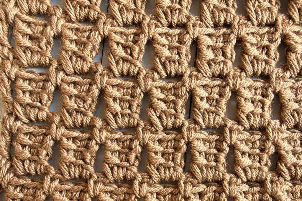 Swatch of the crochet box stitch