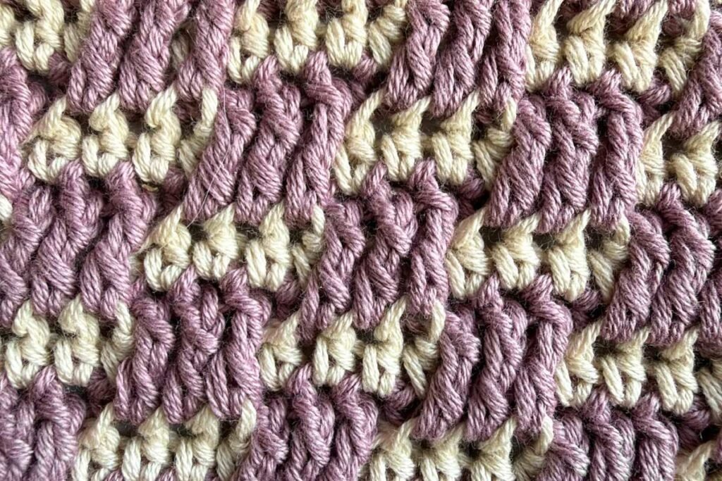 Swatch of the crochet brick stitch