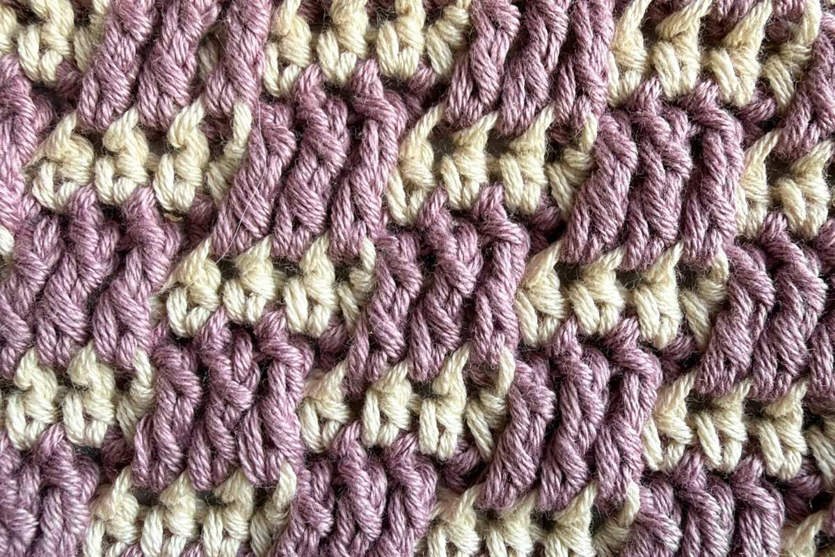 Swatch of the crochet brick stitch