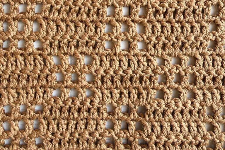 Swatch of the crochet filet squares stitch