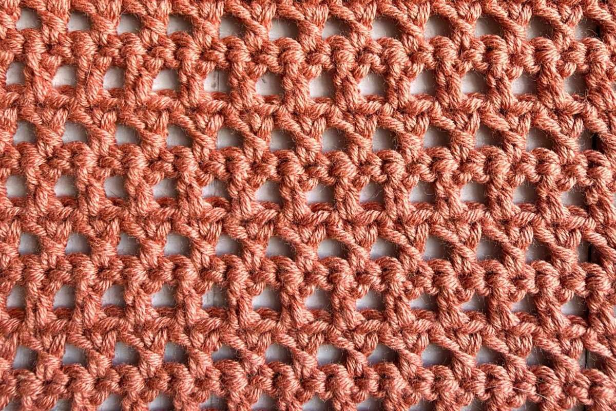 Swatch of the crochet lattice cross stitch