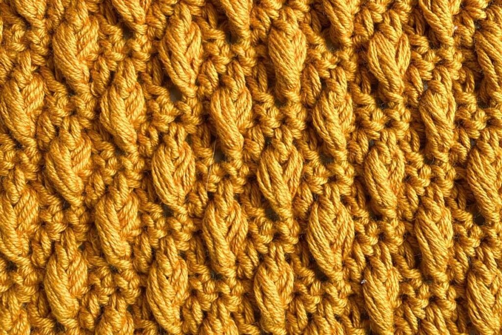 Swatch of the crochet plump post stitch