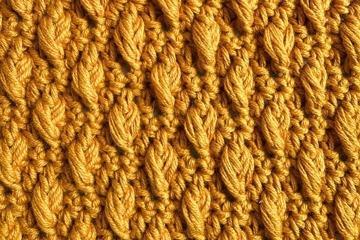 Swatch of the crochet plump post stitch
