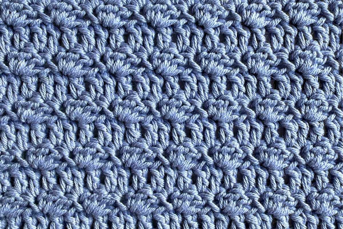 Close up of the crochet silt stitch