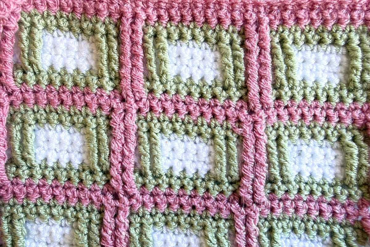 Swatch of the crochet textured square stitch
