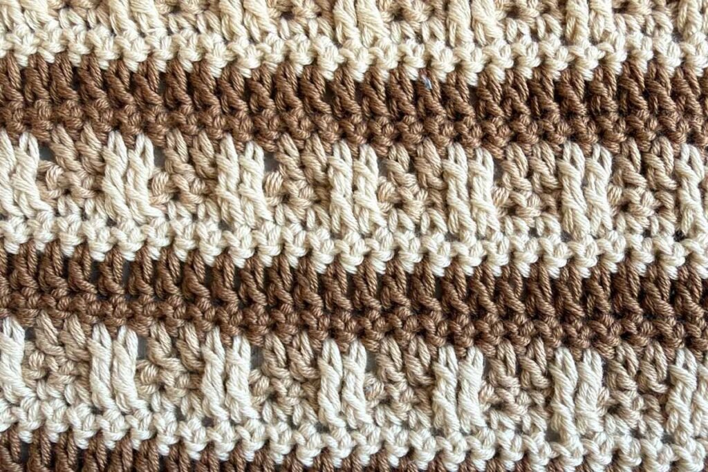 Swatch of the crochet tooth stitch