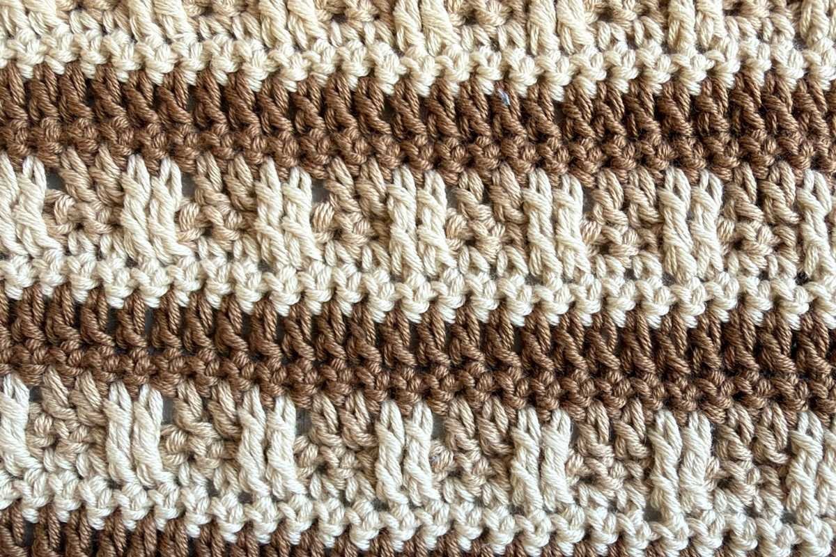 Swatch of the crochet tooth stitch