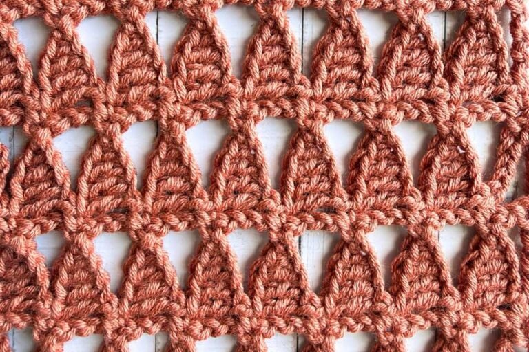Swatch of the crochet triangle stitch