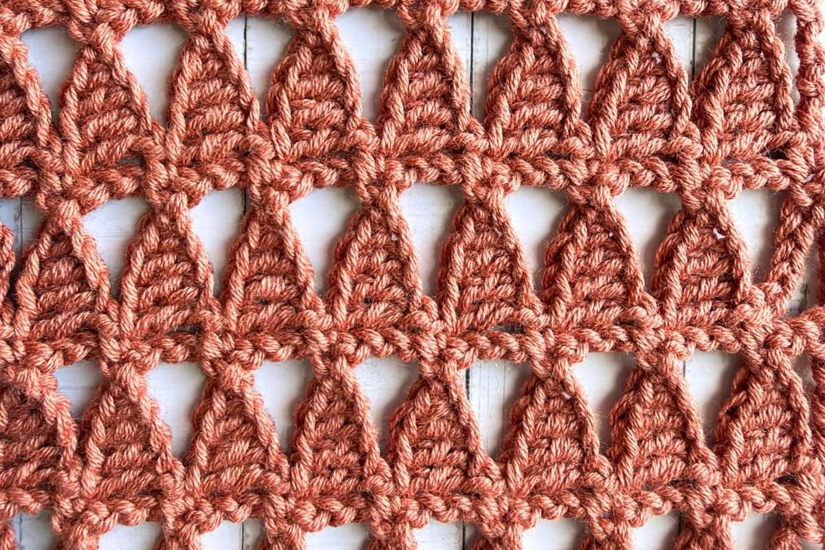 Swatch of the crochet triangle stitch