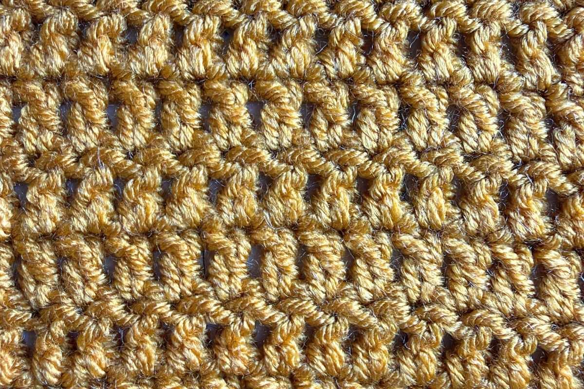 Swatch of a double crochet stitch