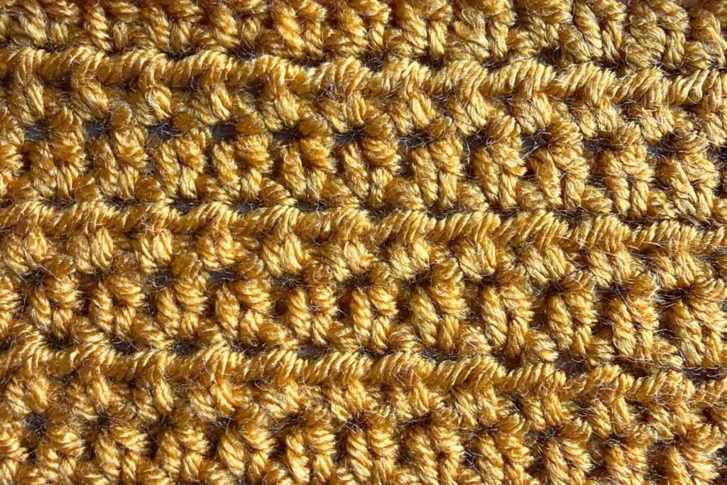 Swatch of a half double crochet stitch