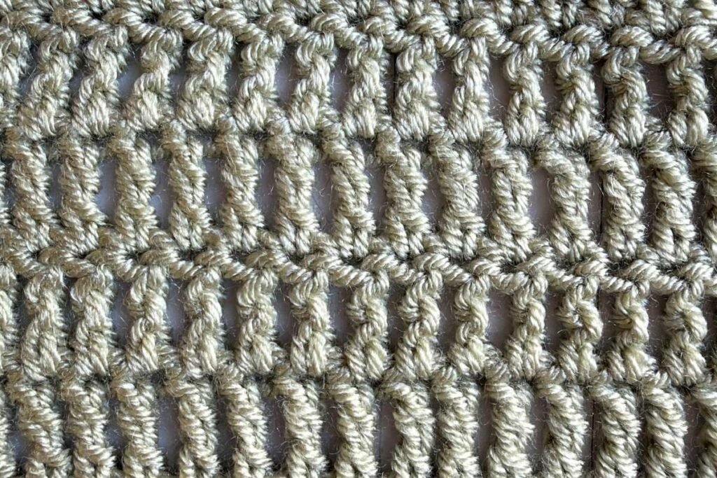 Swatch of a treble crochet stitch