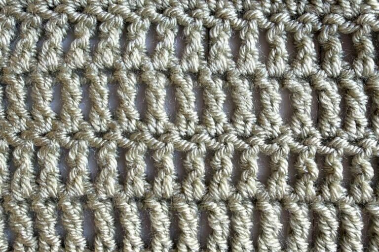 Swatch of a treble crochet stitch