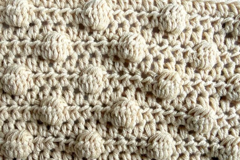 Swatch of the crochet bobble stitch